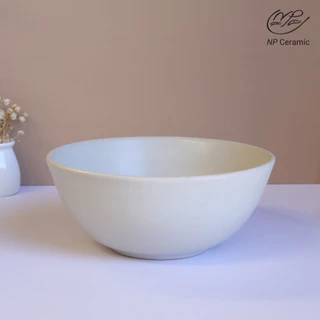 [ลดสูงสุด 80%] NP Ceramic ถ้วยเซรามิค ถ้วยชาม ขนาด 6 นิ้ว สีครีม