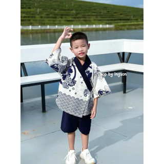 ชุดยูกาตะเด็ก เซ็ตเสื้อ+กางเกง(มีไซส์เด็ก1-12ปี)ใส่ได้ทั้งเด็กผู้ชาย/เด็กผู้หญิง
