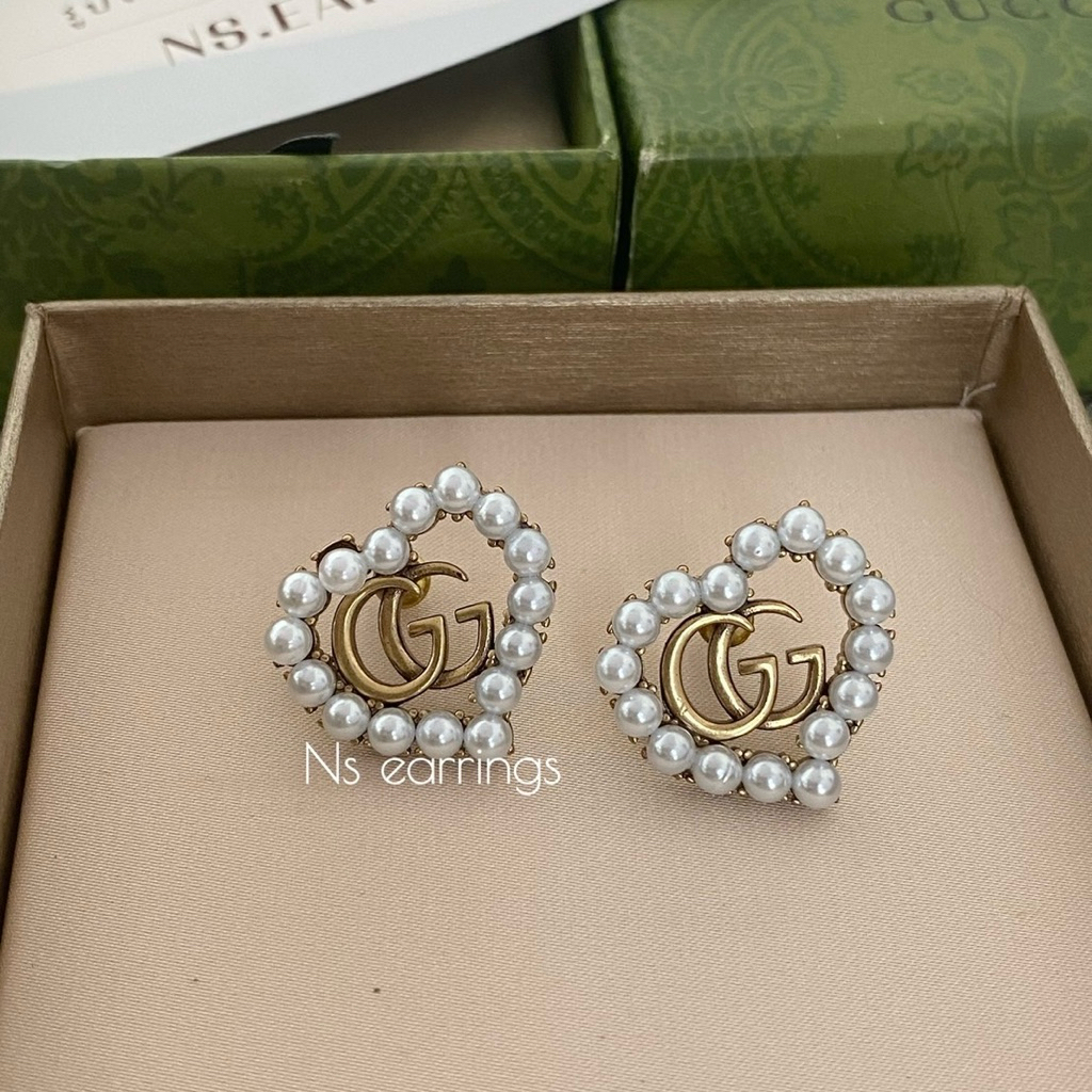 NS.EARRINGS | NS140 - Pearl Double G earrings