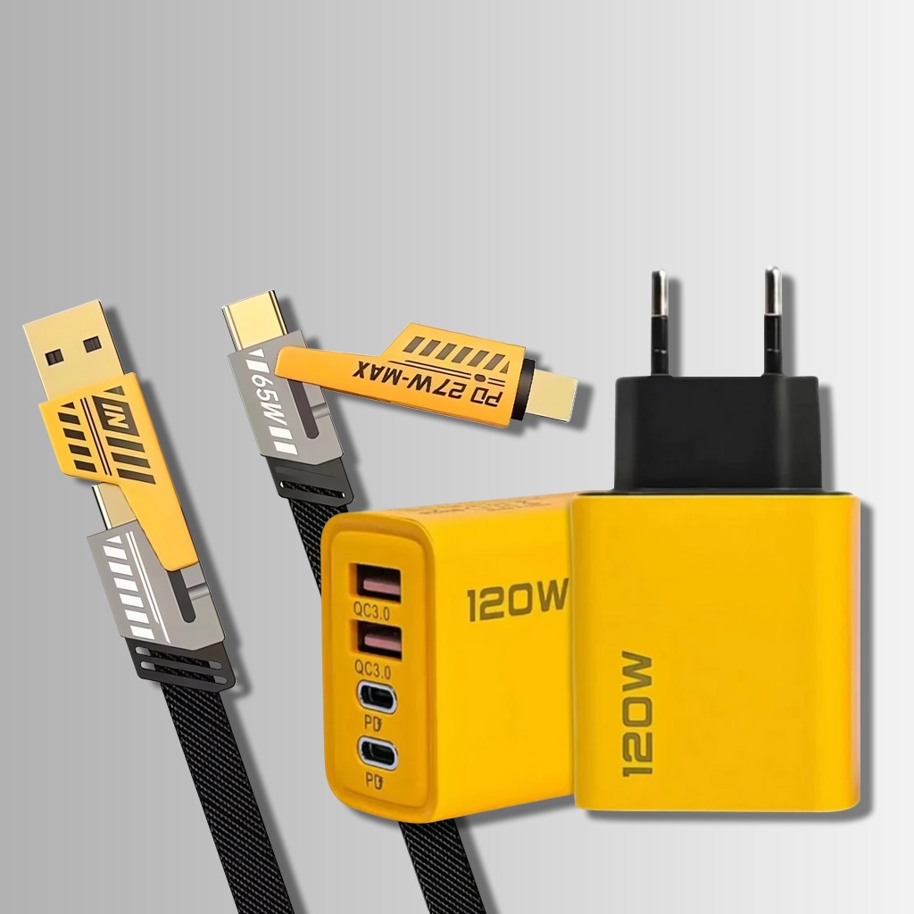 TAIDU Tide Terrain การชาร์จเร็วสุด 65W PD/PD27W สายชาร์จ+สายชาร์จเร็ว 4 in 1 USB เร็ว Type C ไปยัง Type C/Lighting สายชา