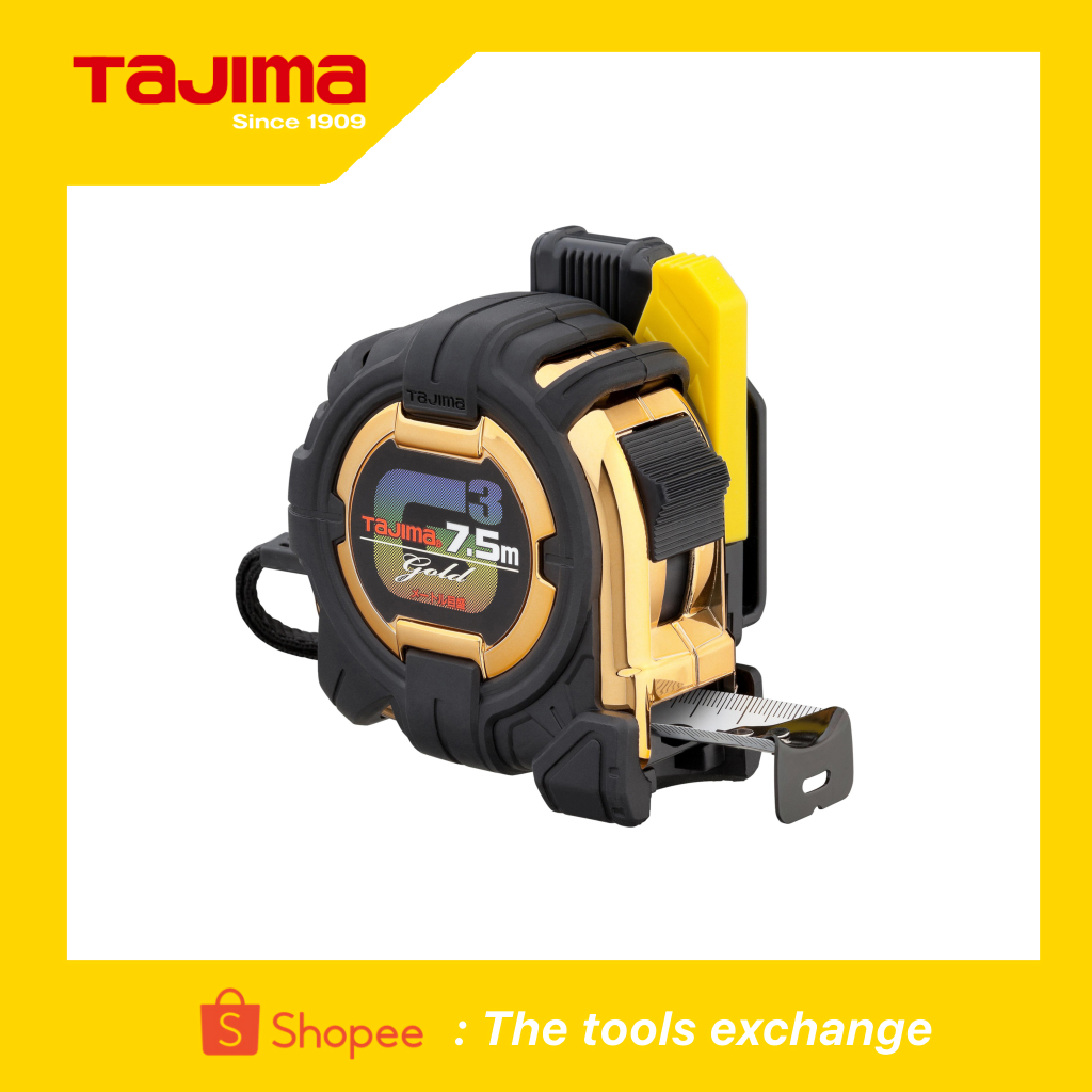 ตลับเมตร Tajima 7.5 เมตร มีตะขอปลดเร็ว  ของแท้100%
