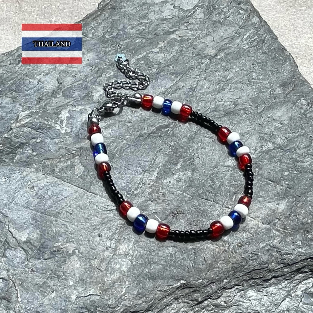 (อุดหนุนงานไทย) ทีมชาติไทย กีฬา สร้อยคอลายธงชาติไทย สร้อยคอลูกปัด ธงชาติ ประเทศไทย Thailand 🇹🇭 เครื่องประดับ แฮนด์เมด