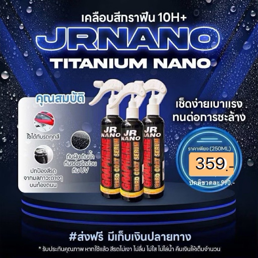 แพ็ค 6 ขวค JRNANO เคลือบสีกราฟีน  แถมฟรี! ผ้าไมโครไฟเบอร์หนาพิเศษ 6 ผืน 💎