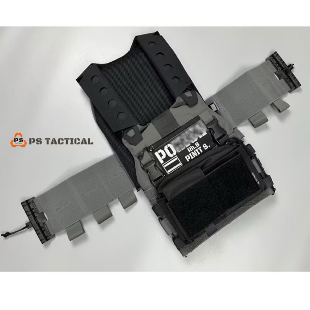 FCSK 2.0(AFG) สีเทาตัดดำ WG+BK พร้อมกระเป๋า MK3 ซิปเสริม และป้ายชื่อ