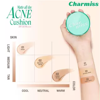 คุชชั่นเขียว Charmiss Matte All Day Acne Cushion SPF 50 PA++++ 8 g คุชชั่นสิว เนื้อแมทท์