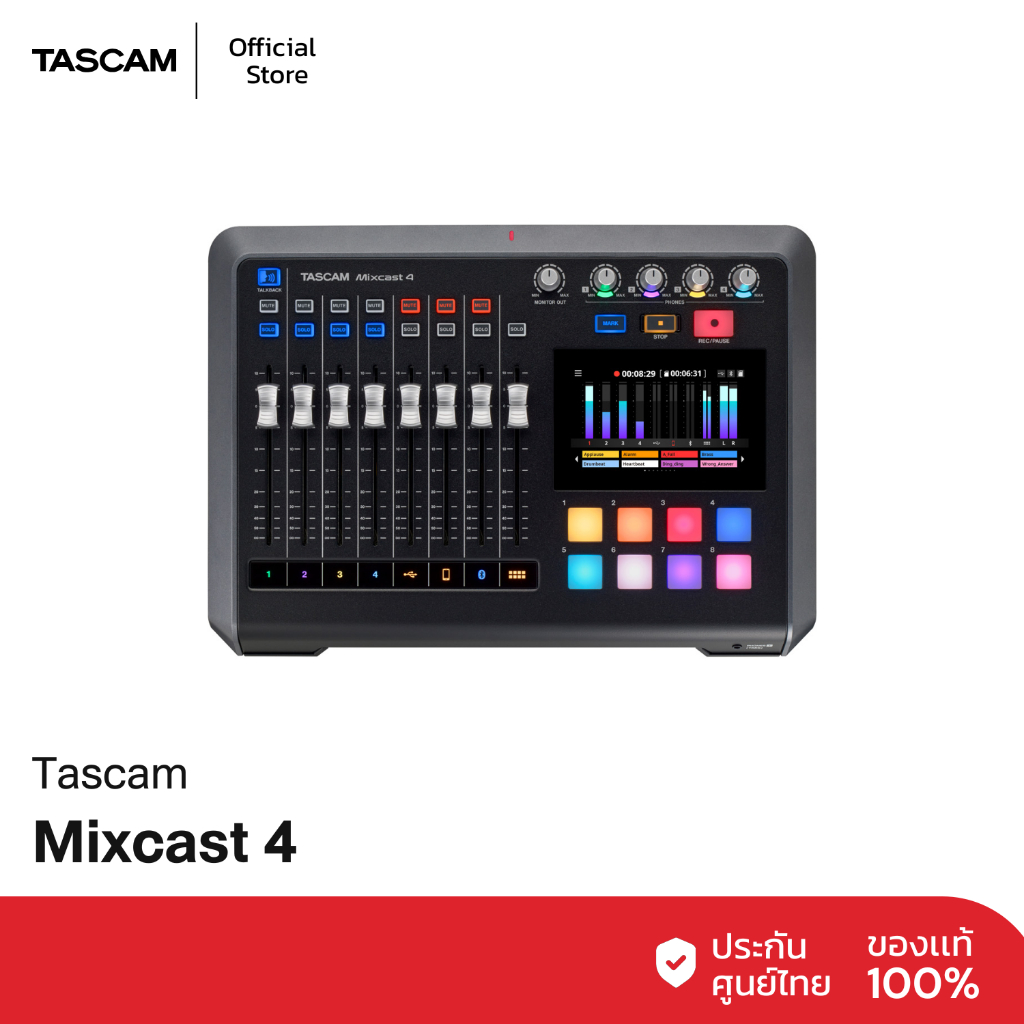 Tascam mixcast 4 Podcast Mixer, Recorder, and USB Audio Interface