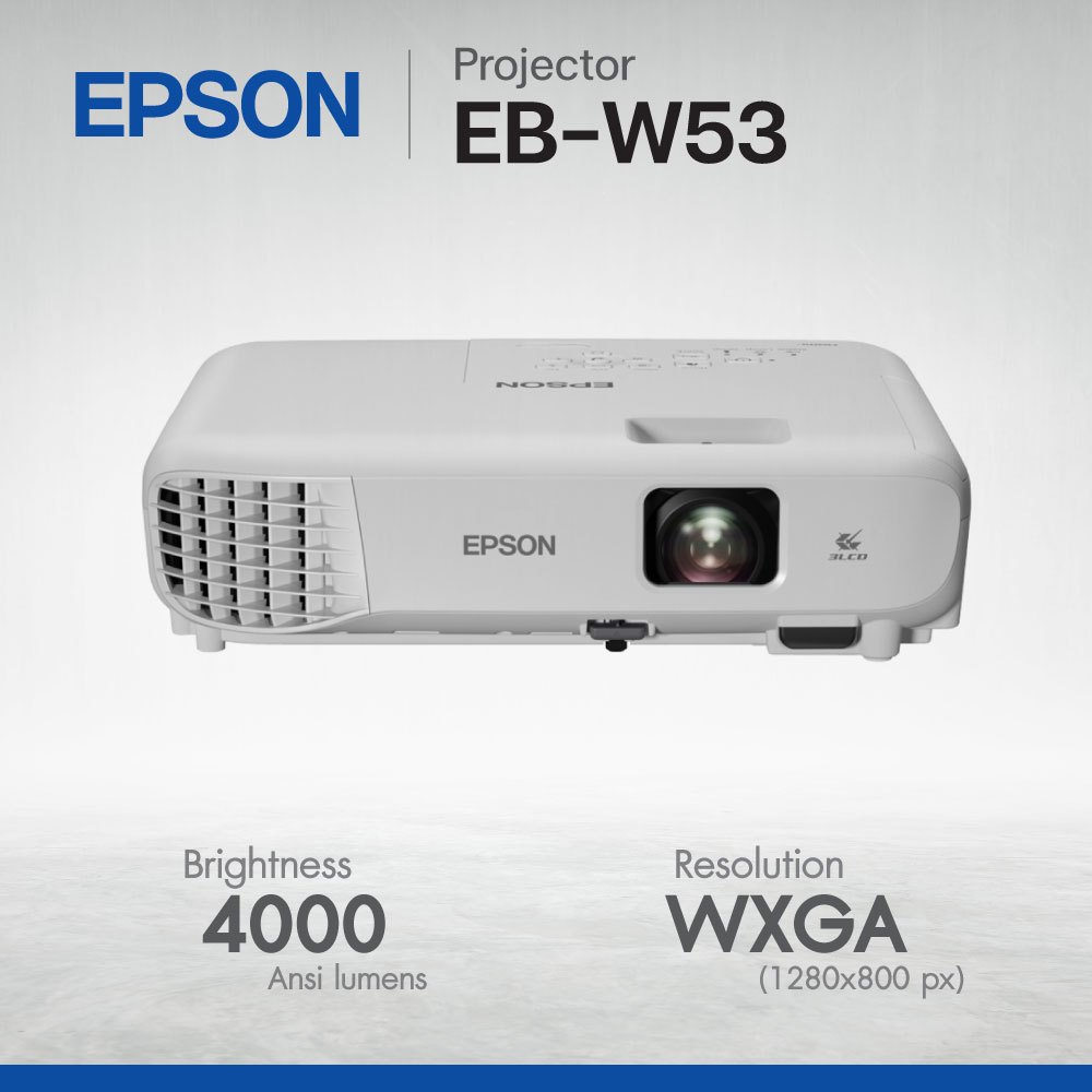 Projector Epson EB-W53 (WXGA Resolution, 4000 Ansi Lumens) รับประกันศูนย์ 2 ปี