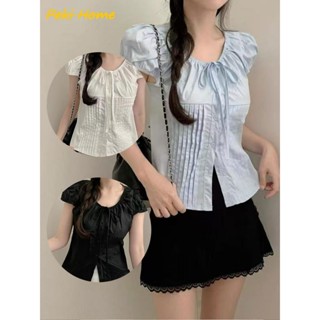 เสื้อยืดแขนสั้น ดีไซน์เปิดหลัง สวมใส่สบาย