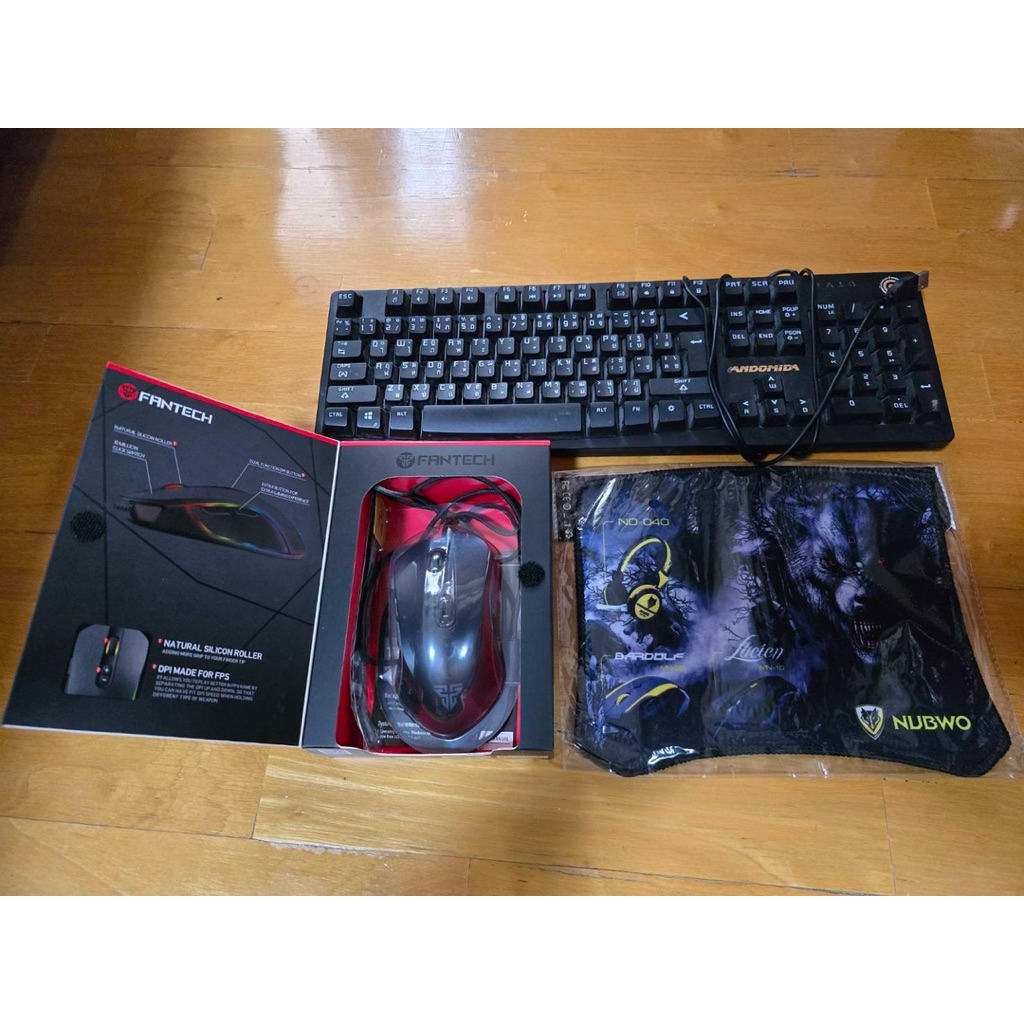 Mouse gaming fantech thor x9 + keyboard สภาพ 90%