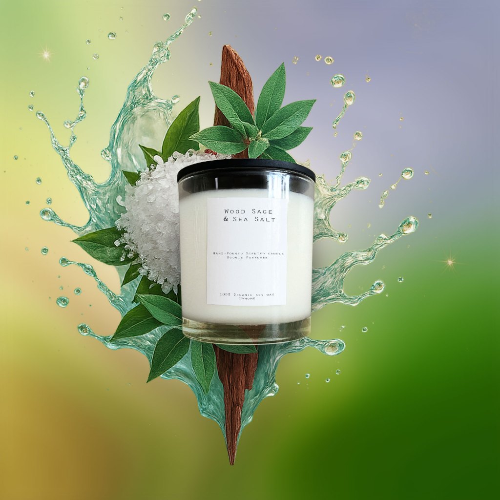 (ลด65บาท โค้ดหน้าร้านลด25+DETAPR40 ลด40) เทียนหอม กลิ่นJo.L WOOD SAGE&SEA SALT 300g / Soy wax candle