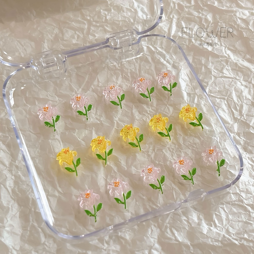 อะไหล่ติดเล็บดอกไม้ สวยใส 1ห่อ20ชิ้น มี3โทนสีให้เลือก ห่อละ 19 บาท สินค้าพร้อมส่งในไทย - รูปที่ 2