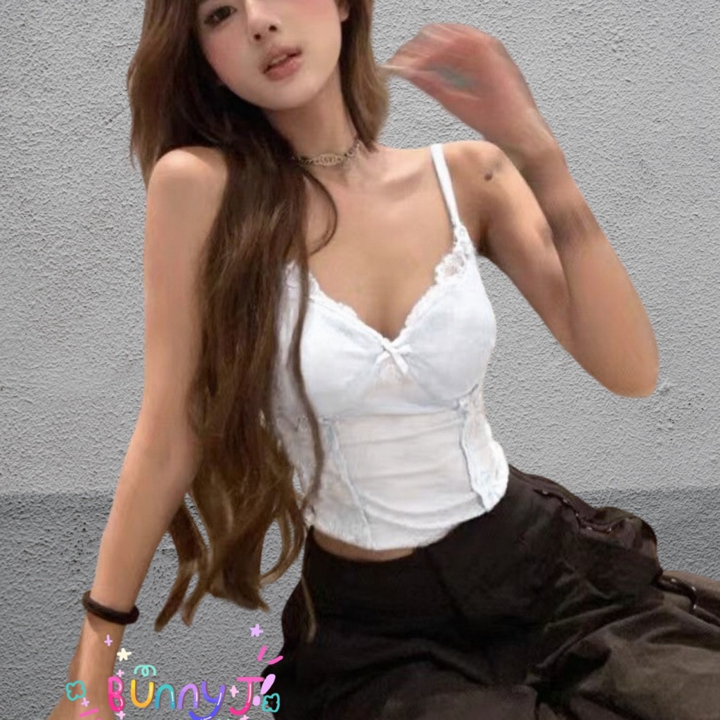 เสื้อสายเดี่ยว ครอป ซีทรู พร้อมส่งในไทย สายฝอ สายแซ่บ สายปาร์ตี้กลางคืนห้ามพลาด ดีเทลลูกไม้ ผ้าซีทรู ตรงอกมีฟองน้ำ มี3สี - รูปที่ 5