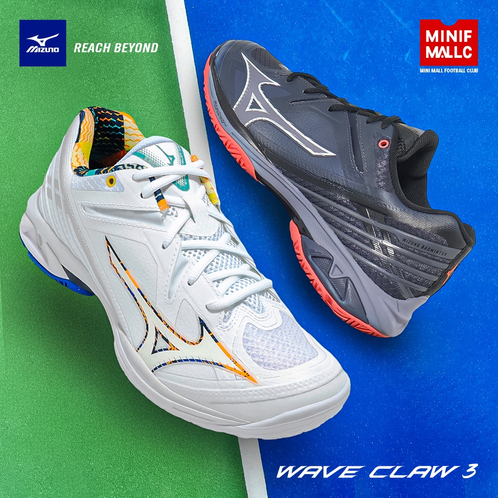 รองเท้าแบดมินตัน MIZUNO รุ่น WAVE CLAW 3 รองเท้าแบดมิซูโน่ หนังสังเคราะห์ผสมผ้า เบา ระบายอากาศได้ดี