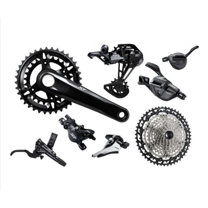 ชุดเกียร์จักรยานเสือภูเขา 12SP Shimano DEORE XT 2 ชั้น รุ่น FC-M8100 Groupset รวม 6 รายการ