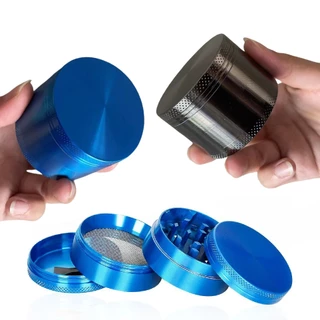 ที่บดสมุนไพร 63มม. Grinder 4 ชั้น 63mm สีทึบ วัสดุโลหะ บดได้ละเอียด พกพาสะดวก พร้อมส่งจากไทย