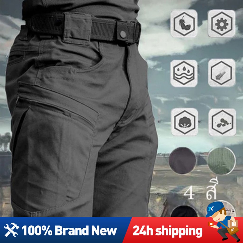 IX9 Tactical Waterproof Pants for Men Outdoor Cargo Cycling Trousers with Multiple Pockets
