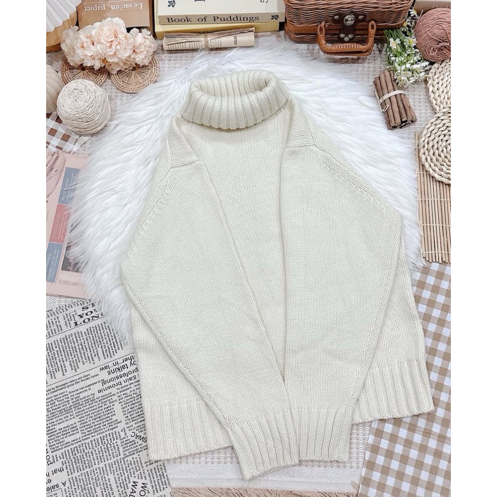 เสื้อไหมพรมคอเต่า GU