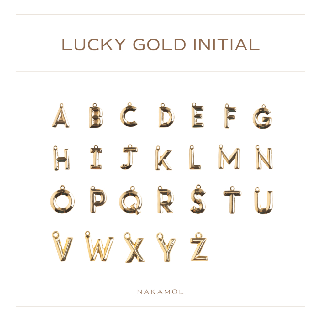 CHARM ALPHABET INITIAL - จี้ตัวอักษรภาษาอังกฤษสีทอง