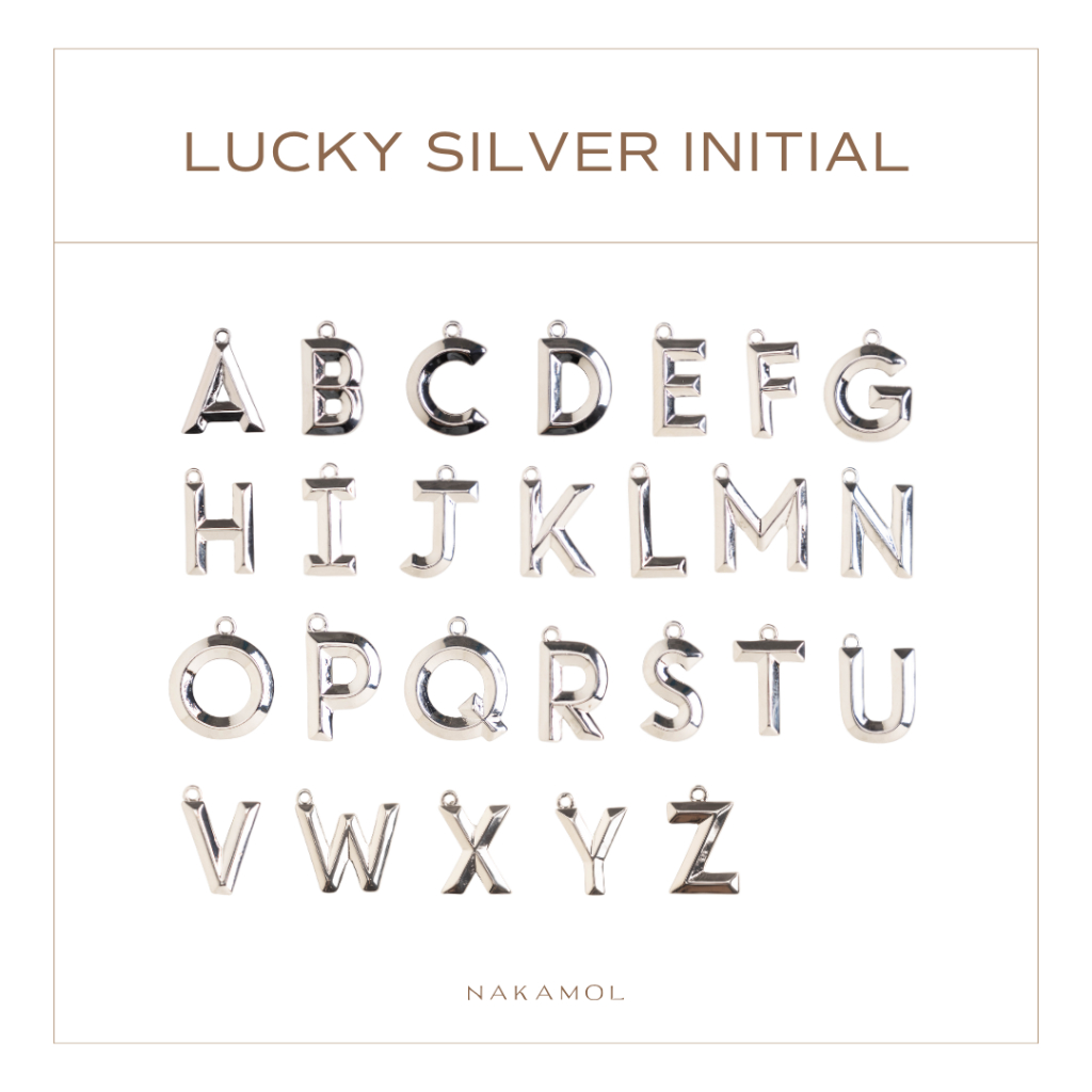 CHARM  ALPHABET INITIAL - จี้ตัวอักษรภาษาอังกฤษสีเงิน