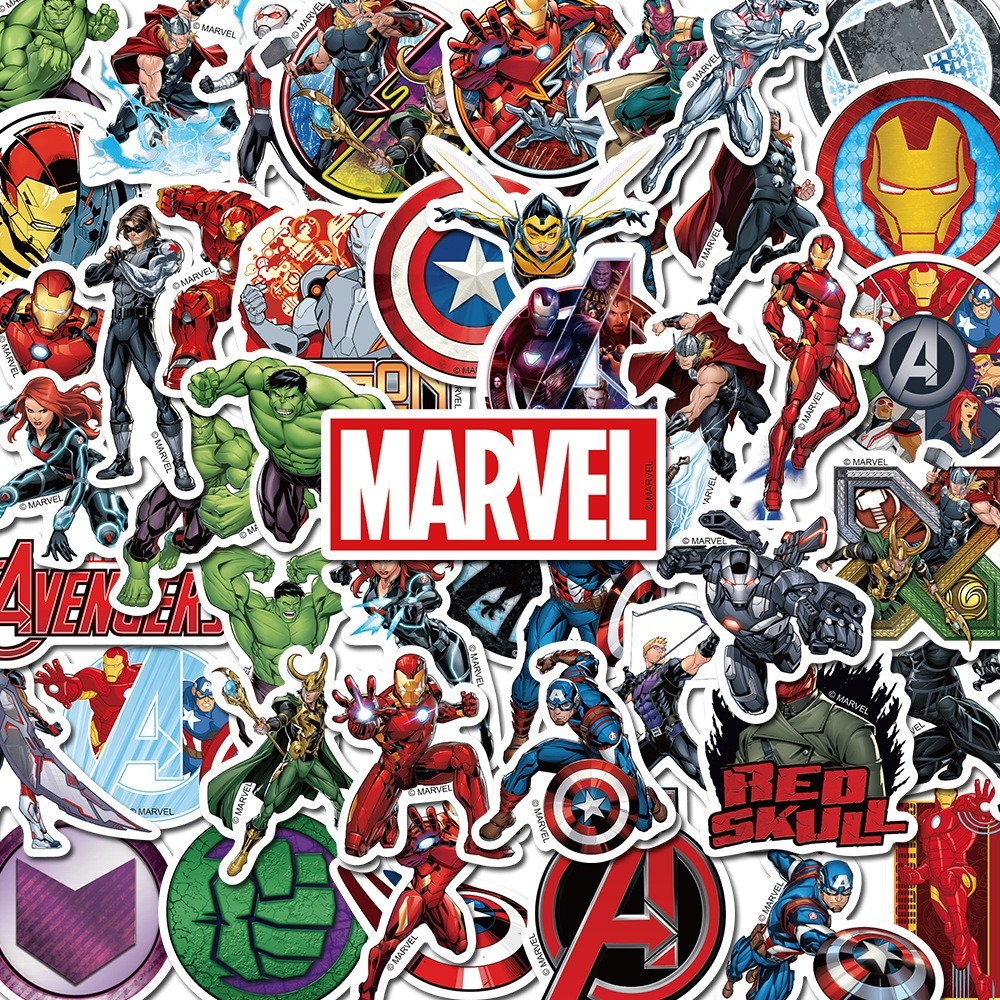 พร้อมส่ง marvel ตลก มาร์เวล sticker สติกเกอร์กันน้ำรูปแบบที่แตกต่างกัน comedy cute 50 ชิ้น