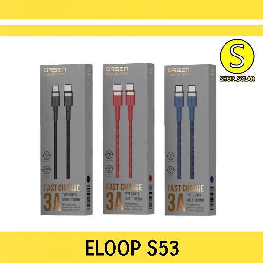 [ Eloop S53 ] Eloop S53 สายชาร์จเร็ว USB Type C 3A รองรับถ่ายโอนข้อมูล สายถัก รองรับการชาร์จเร็ว!!