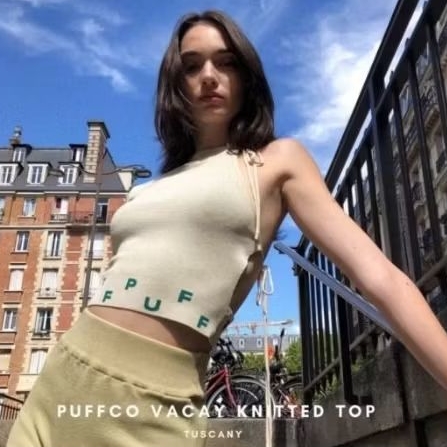 vacay knitted top ของ puffcowear