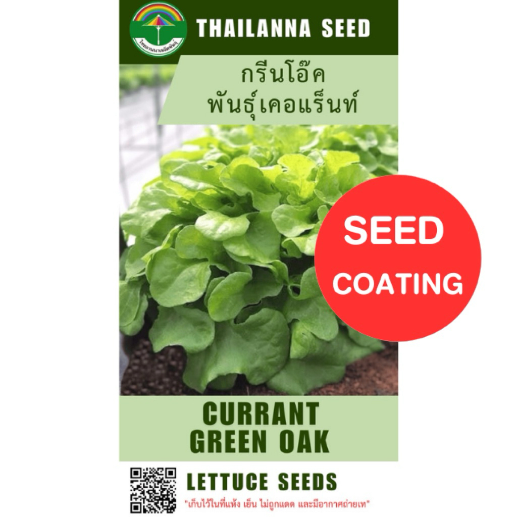 เมล็ดพันธุ์ผักสลัด กรีนโอ๊ค พันธุ์เคอแร็นท์ ( 302 ) ( ขนาด 0.5 กรัม ) ( เมล็ดเคลือบ ) รหัสสินค้า SSC 1009