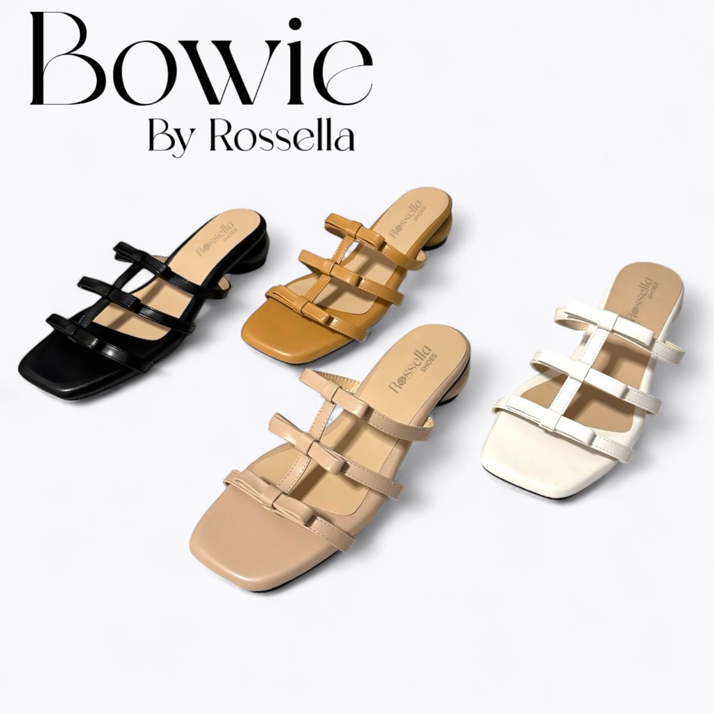 รองเท้าแตะคาดสายโบว์ส้นสูง 1.5 นิ้ว รุ่น Bowie by Rossella
