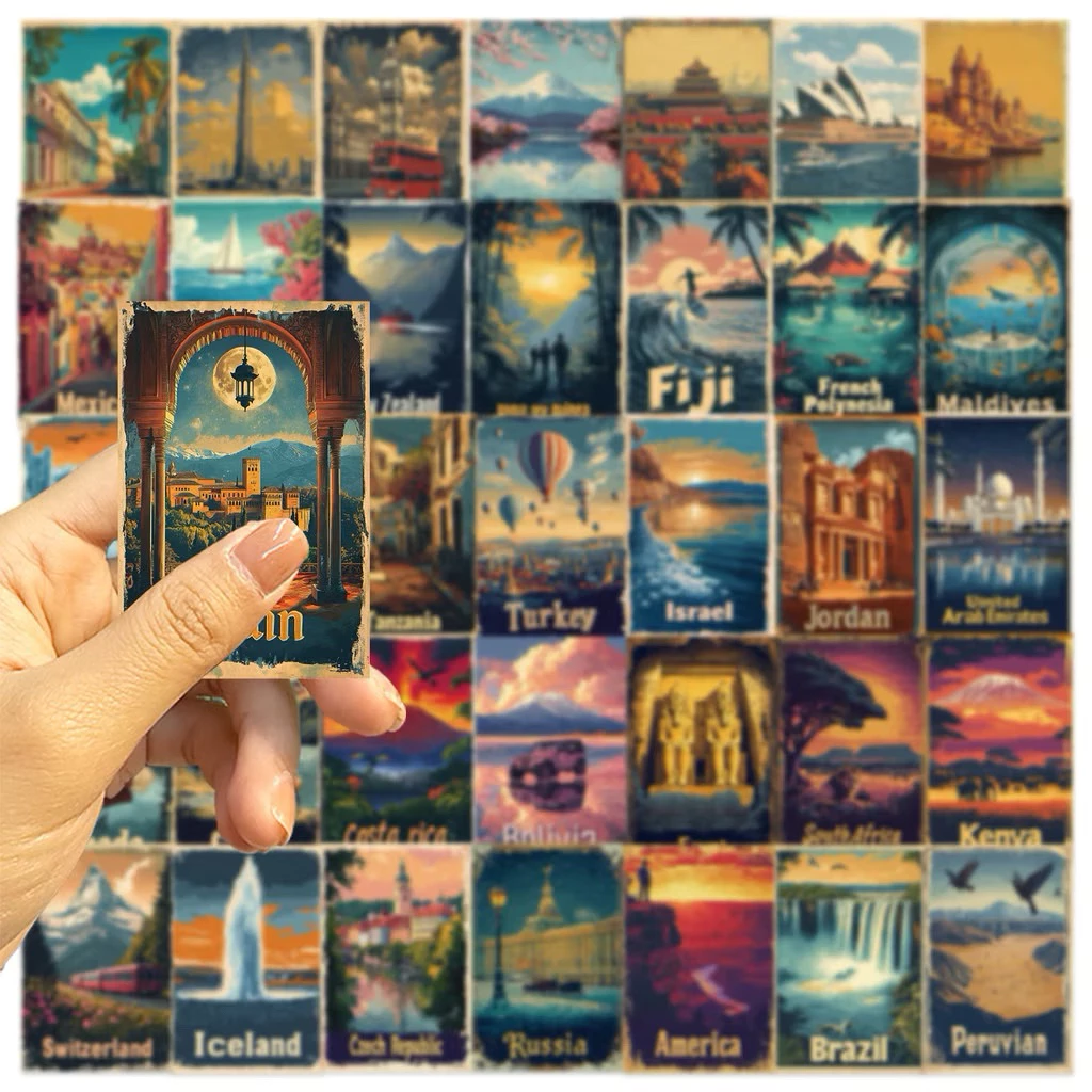 สติ๊กเกอร์ Travel 50 ชิ้น ธีมท่องเที่ยว ภูเขา แคมป์ปิ้ง ญี่ปุ่น thumbnail 4