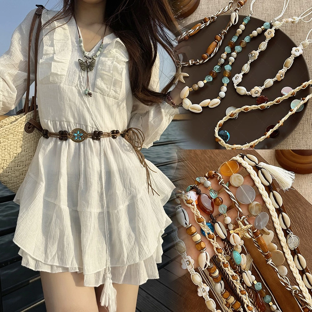 RibbonIsland🏝️เข็มขัด คุณภาพสูง แฟชั่น y2k ins โบฮีเมียน น่ารัก vintage สวย ผีเสื้อ ดวงอาทิตย์ ย้อนยุค