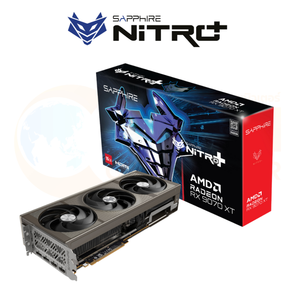 VGA การ์ดจอ SAPPHIRE NITRO + AMD Radeon RX 9070 XT GAMING OC 16GB GDDR6 - ประกันศูนย์ 3 ปี