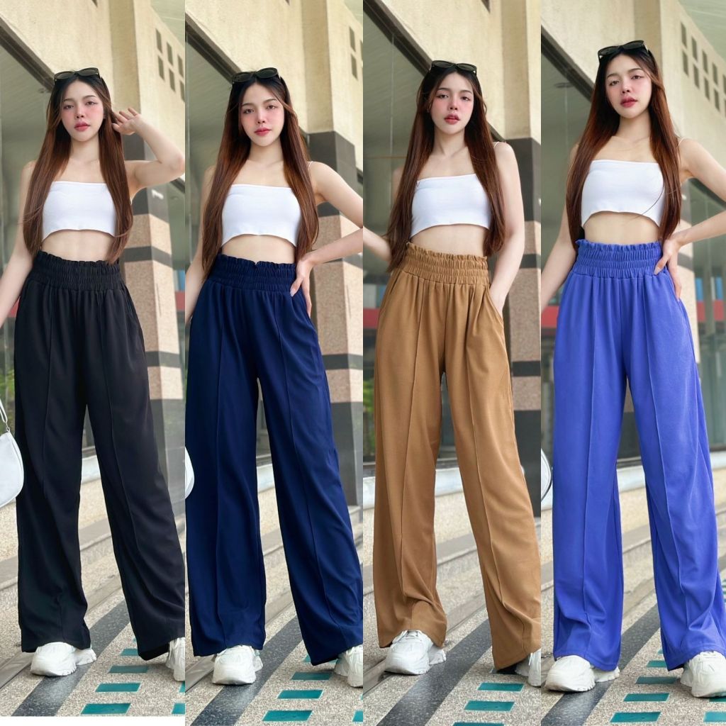 🌈พร้อมส่ง🇹🇭ฟรี🇹🇭COD🎀ลดทั้งร้าน🟠กางเกง กางเกงขายาว ผู้หญิง สาวอวบ เก็บปลายทาง ไทย K966-1