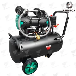 Tensfox ปั๊มลมออยล์ฟรี ปั้มลมไฟฟ้า 1600W ปั๊มลมไร้น้ำมัน 50L/30L/12L ลิตร ออยล์ฟรี เสียงเงียบ ถังลม รุ่น สีดำ