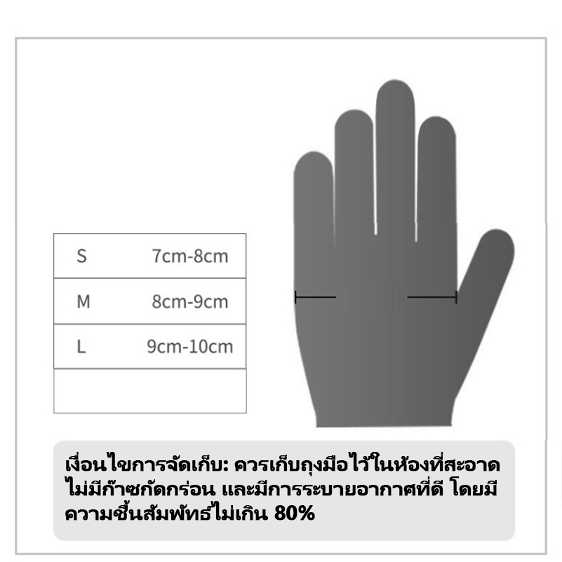 ถุงมือยางไนไตรสีดำ หนาพิเศษ ไม่มีแป้ง Food Grade สำหรับร้านอาหาร 100 ชิ้น/กล่อง Size S Size M Size L - รูปที่ 7