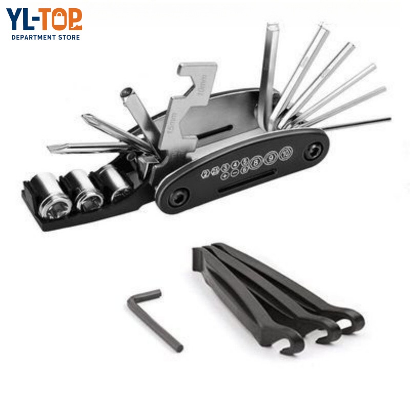 ชุดเครื่องมือซ่อมจักรยาน เครื่องมือซ่อมจักรยานอเนกประสงค์แบบพกพา 16-in-1 จักรยาน G3278