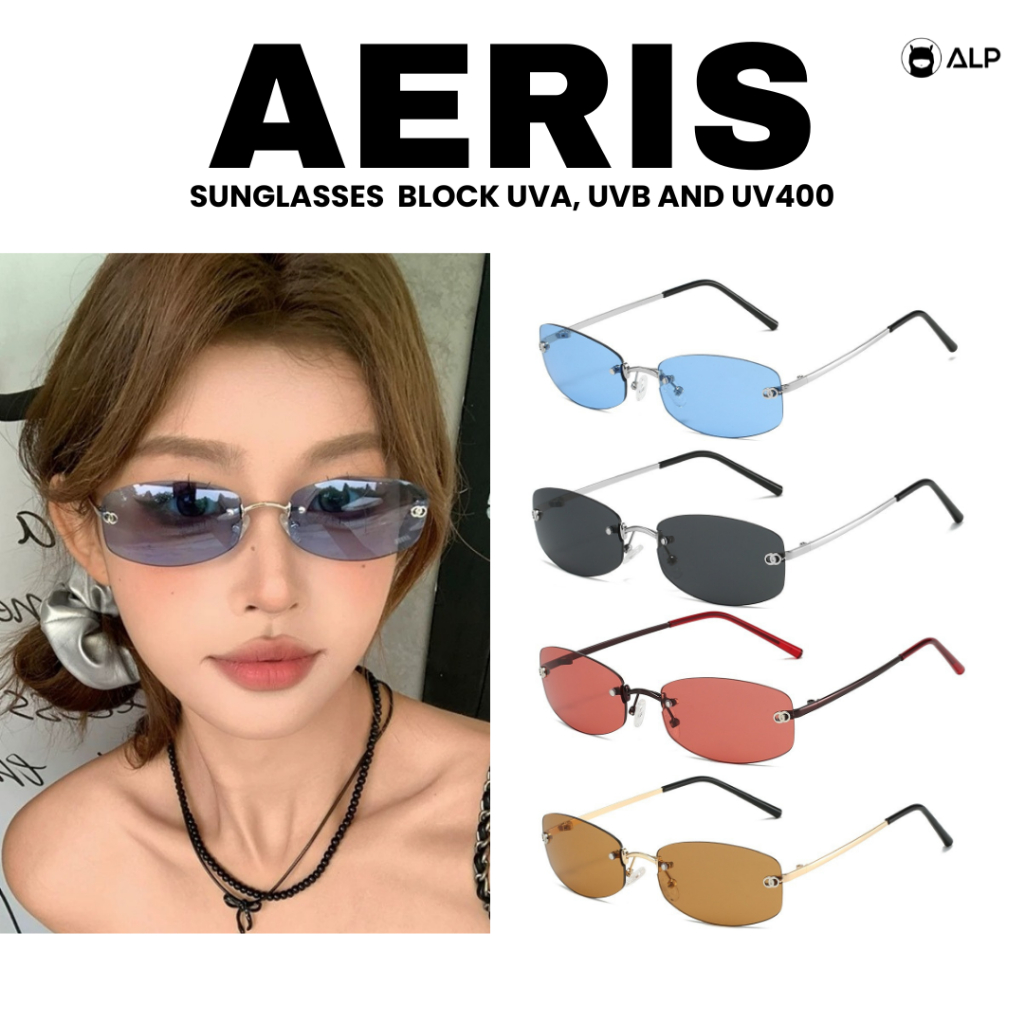 ALP แว่นกันแดด ทรงไร้กรอบ กันUVA/UVB400 รุ่น AERIS(แอริส) ป้องกันรังสียูวี พร้อมกล่องแว่น SN0099