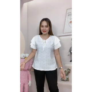 เสื้อสีดำ เสื้อลูกไม้ฉลุุ เสื้อลูกไม้สวยๆ รอบอก36-48นิ้ว รุ่น917