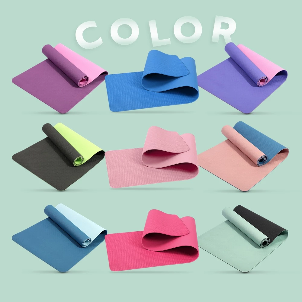 Fitness เสื่อโยคะ TPE ทูโทน yoga mat แผ่นรองโยคะ หนา 6mm กันลื่น thumbnail 9