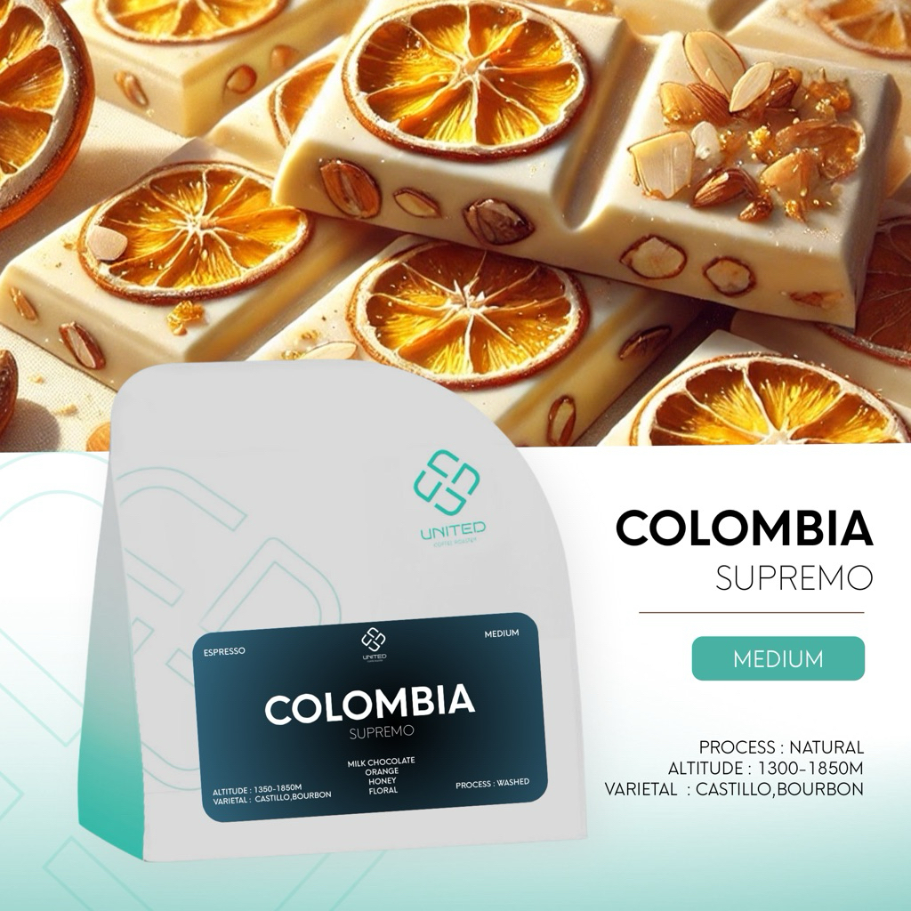United Coffee Roaster เมล็ดกาแฟโคลัมเบีย คั่วกลาง (Colombia) Modern Espresso ที่มีเอกลักษณ์เฉพาะตัว