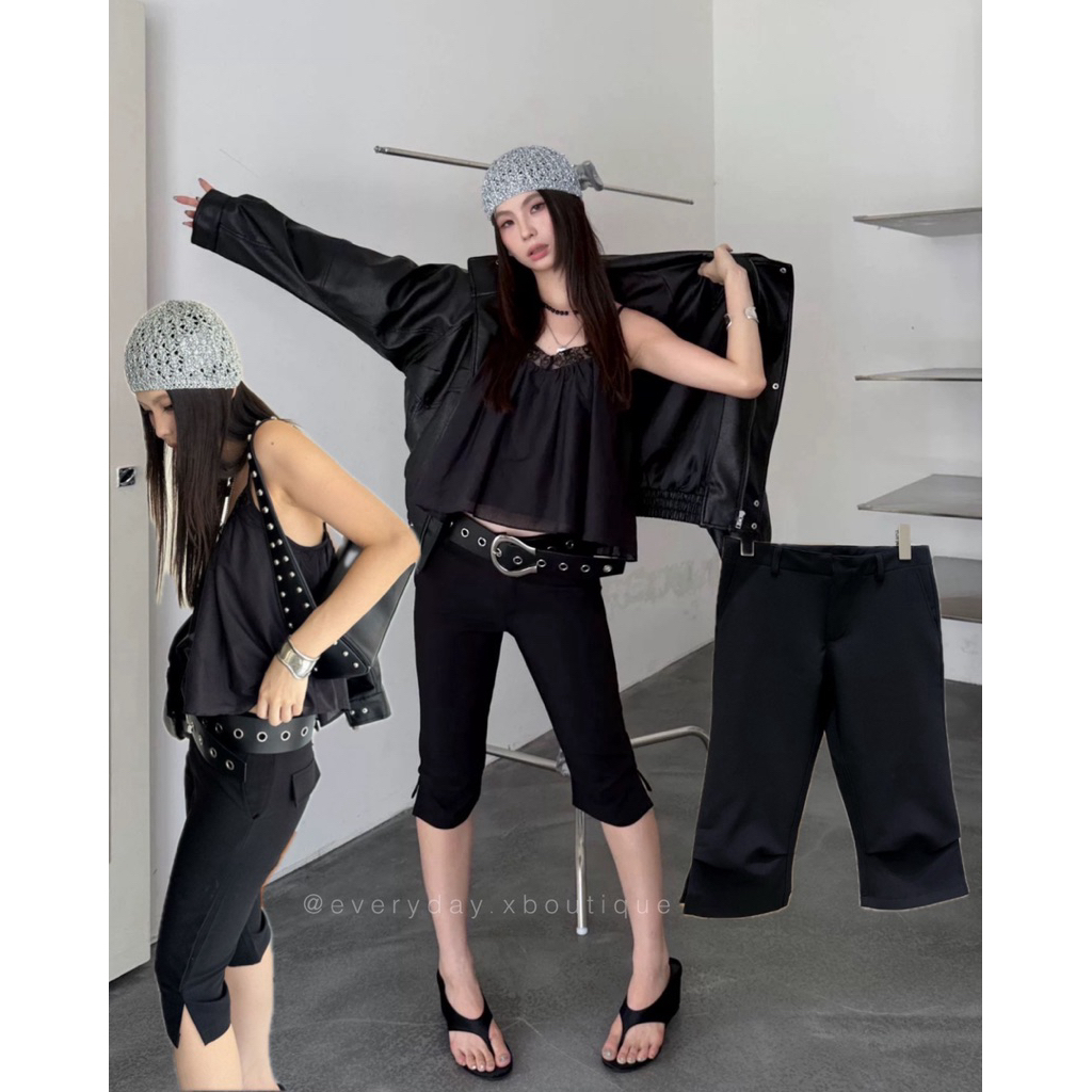 𝗦𝗛𝗔𝗥𝗣 𝗖𝗨𝗧 𝗖𝗔𝗣𝗥𝗜 𝗣𝗔𝗡𝗧𝗦🖤 ONSEASON (SM490฿) แฟชั่นไอเท็มยุค 2000s ที่กลับมาเป็นเทรนด์อีกครั้ง Capri pan