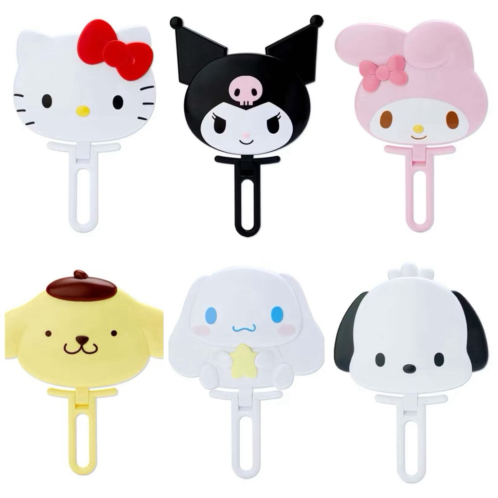 พร้อมส่งกระจกSANRIO (ของแท้)กระจก พกพาแบบใหญ่มีด้ามจับ