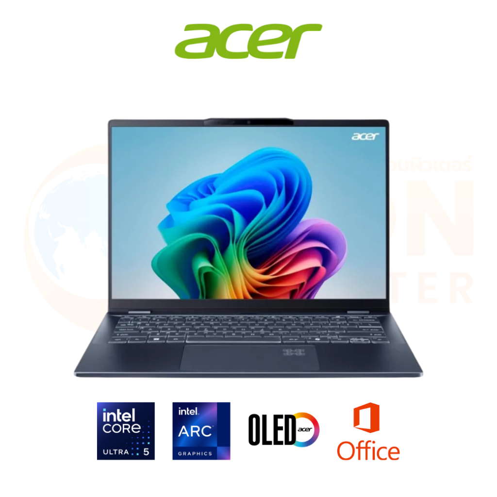 ACER SWIFT AI SF14-51-51TJ NOTEBOOK (โน้ตบุ๊ค) INTEL CORE ULTRA 5 226V / 16 GB / 512GB / WIN 11 / ปร