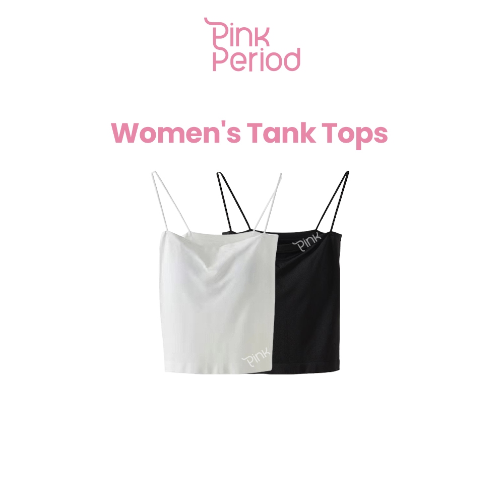 Pink Period เสื้อกล้าม สายเดี่ยว เสื้อสายเดี่ยวผู้หญิง แฟชั่น สไตล์ลำลอง ผ้าใส่สบาย สไตล์เกาหลีเรียบง่าย