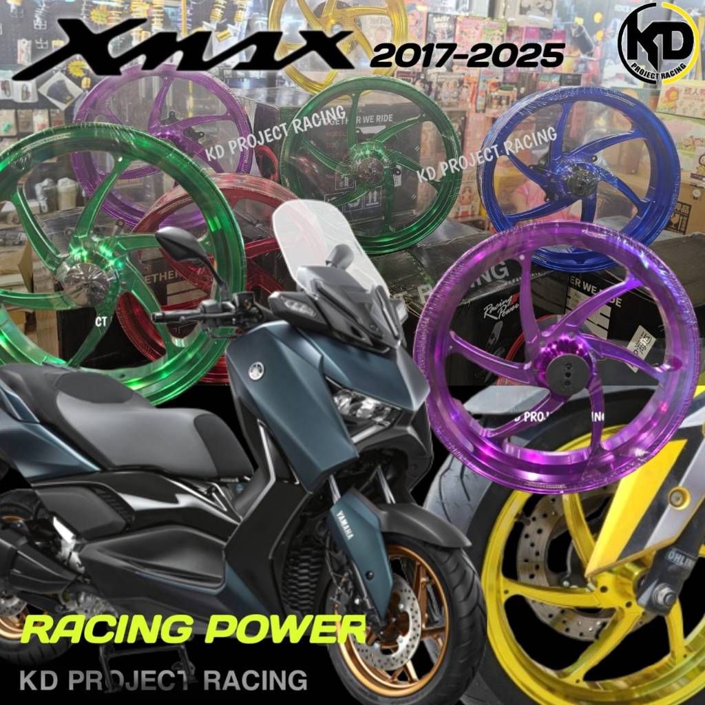 ล้อ Racing Power 6 สี ดำ แดง ทอง น้ำเงิน เขียว ม่วง สำหรับ Yamaha XMAX 300 / 2018-25