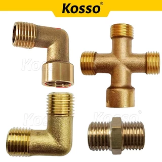 Kosso (2หุน) ข้อต่อสามทางข้อต่อ 4 ทางเข้าต่อตรงข้อต่องอ ข้อต่อสำหรับเครื่องล้างรถแรงดันสูง ทองเหลือง