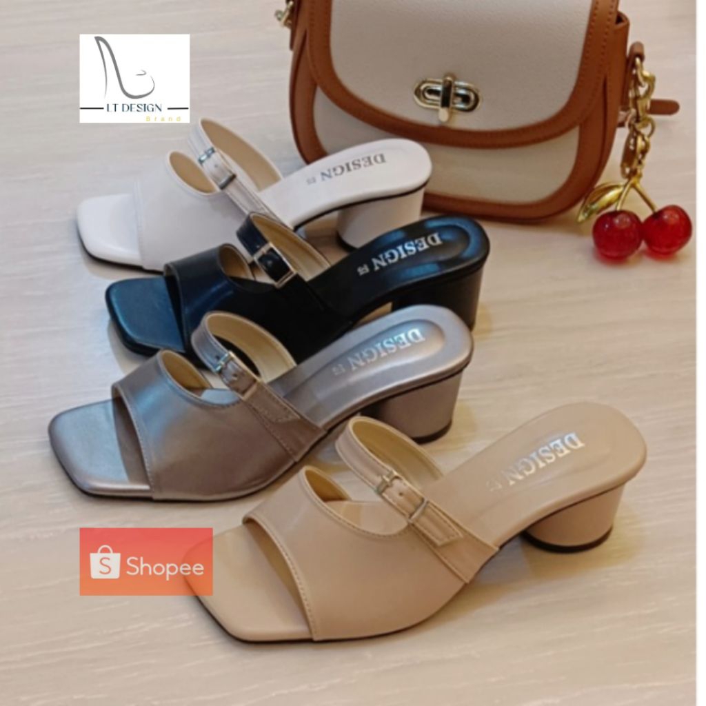 LT Design รองเท้าส้นสูง 2นิ้ว ใส่สวยปรับหน้าเท้าเรียวขึ้น ดีเทลเข็มขัดปรับได้ หนังนิ่มใส่สบายเท้ามาก