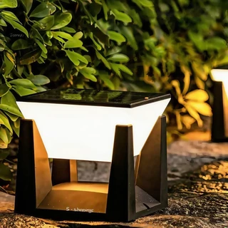 Alisa โคมไฟหัวเสาโซล่าเซลล์ เปิดได้ 3 แสง สว่างค้าง Outdoor garden light กันน้ำIP68 เปิดปิดอัตโนมัติ
