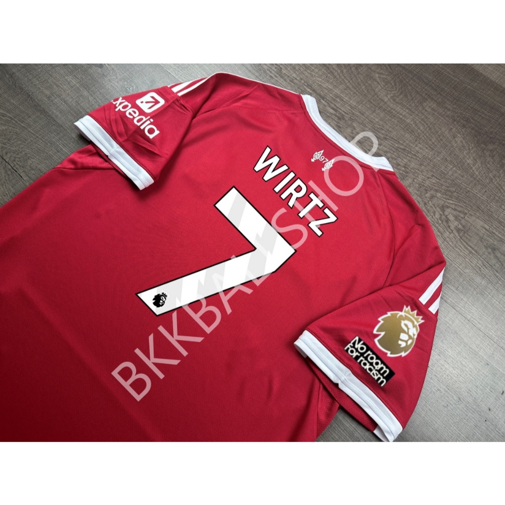 เสื้อฟุตบอล ลิเวอร์ Home เหย้า 2025/26 อาร์ม EPL เบอร์ชื่อ 7 WIRTZ 8 SZOBOSZLAI 9 ISAK 10 MAC ALLS 1