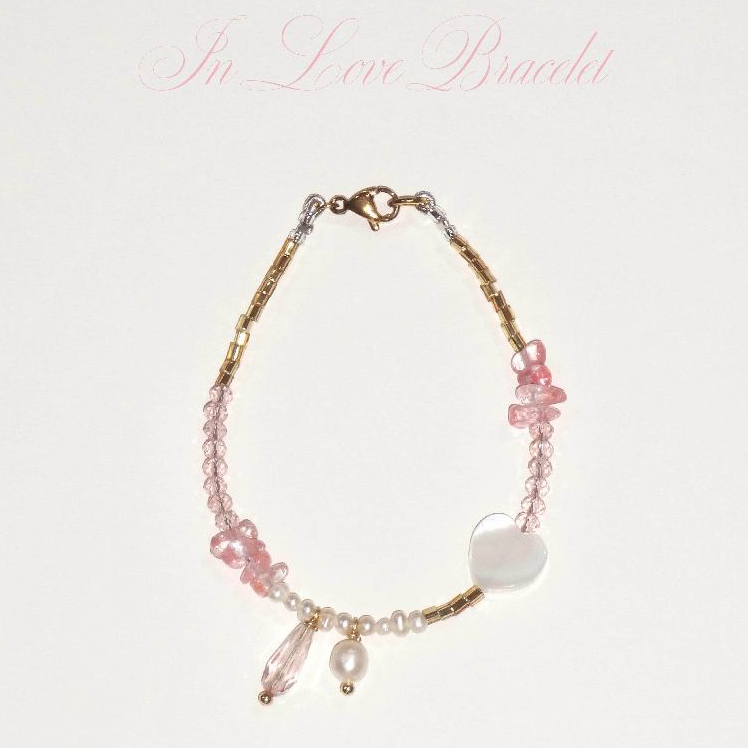 nice try studio – In Love Bracelet สร้อยข้อมือไข่มุกแท้ หิน และชาร์ม #059