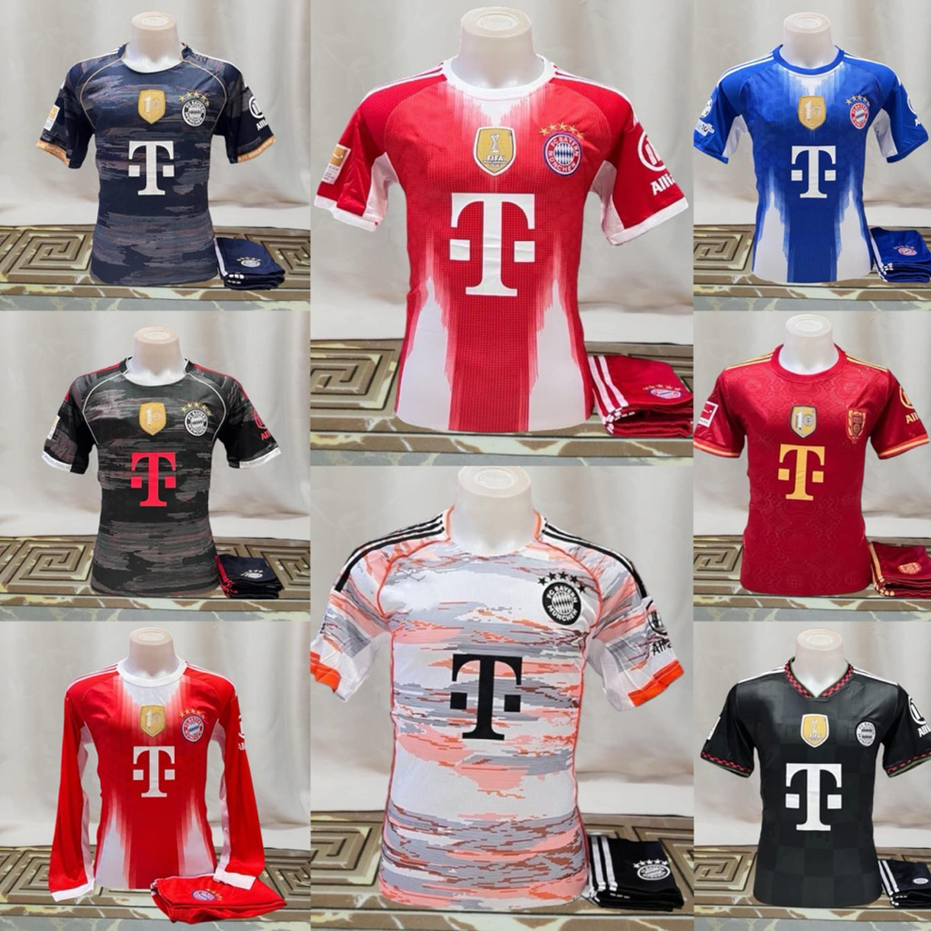 ชุดฟุตบอลผู้ใหญ่บาเยิร์น ล่าสุดเสื้อพร้อมกางเกงล่าสุดพร้อมส่ง size m l XL 3 XL